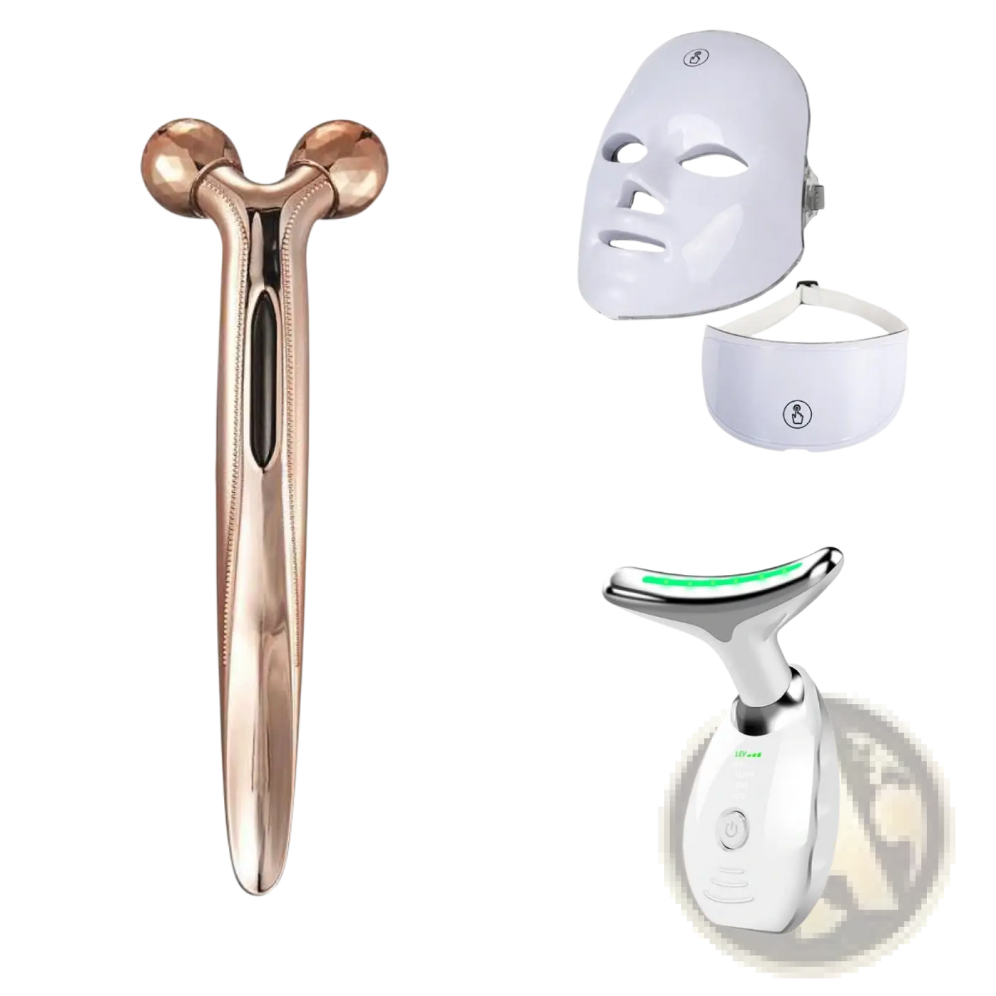 Led Beauty Mask and Roller 3-in-1 Rejuvenation Set