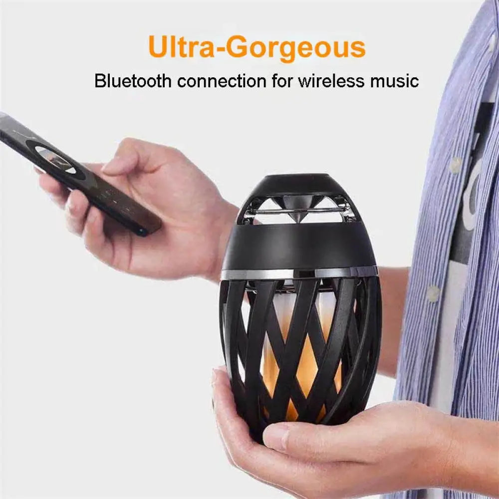 Arbaglobal Led Flame Bluetooth Speaker with Lattice Design