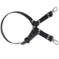 Adjustable Black Leather Hip Harness with Silver Hardware