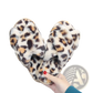 Leopard Fuzzy Cross Strap Plush House Slippers