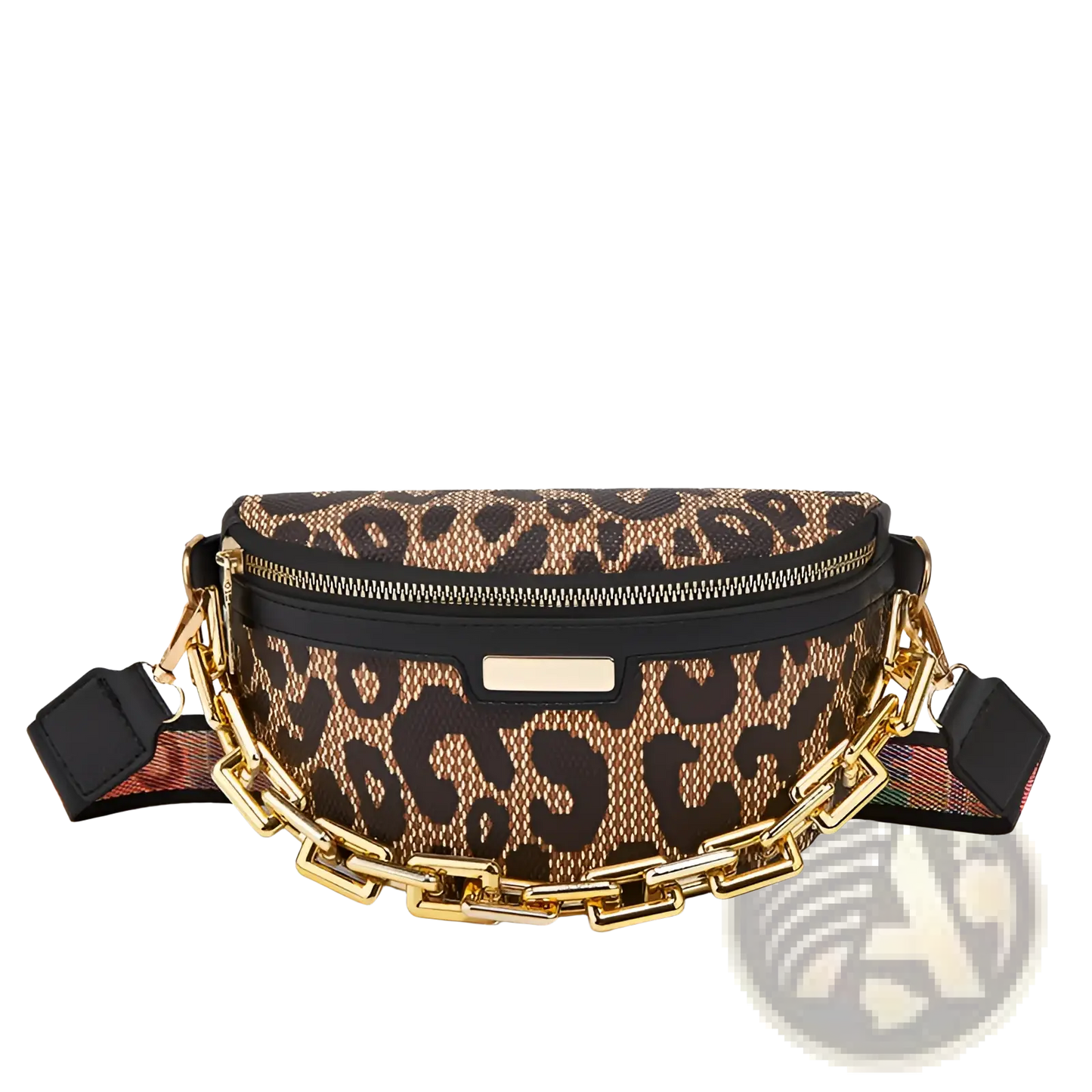 Leopard Print Chain Waist Bag for Women