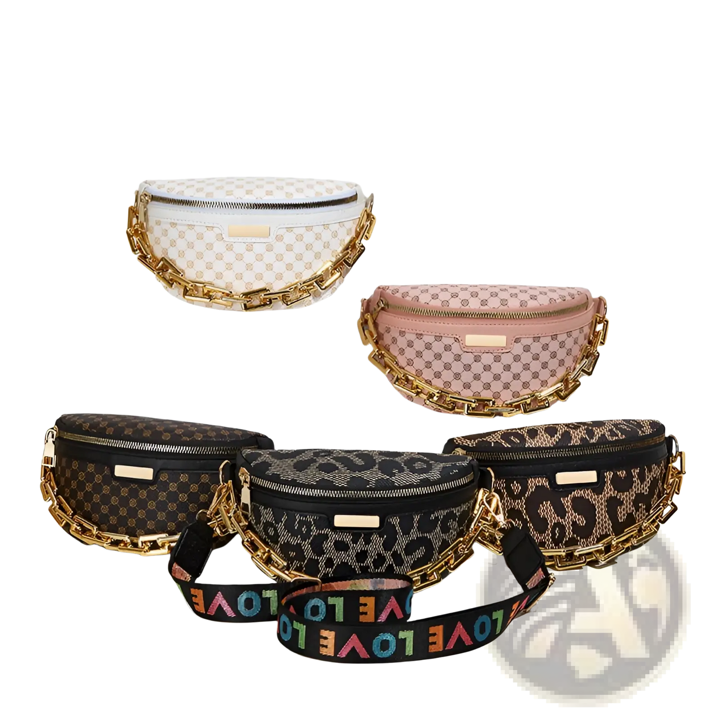 Leopard Print Chain Waist Bag for Women