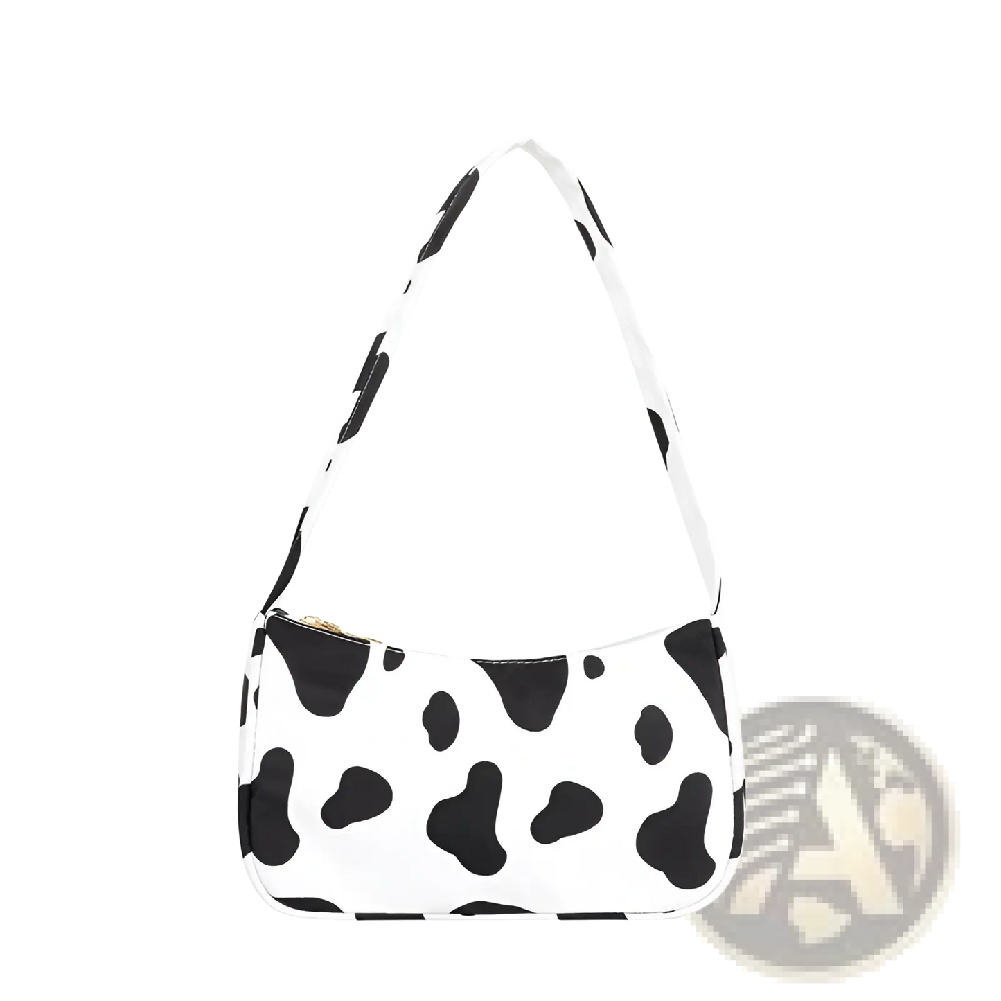 Leopard Print and Checkered Nylon Underarm Bag