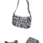 Leopard Print and Checkered Nylon Underarm Bag