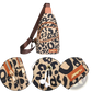 Leopard Print Crossbody Bag with Headphone Jack