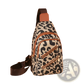 Leopard Print Crossbody Bag with Headphone Jack