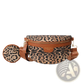 Leopard Print Waist Bag with Coin Pouch and Leather Trim
