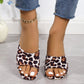 Leopard Square Toe Chunky Heel Sandals
