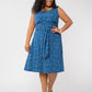Leota Women's Sleeveless Brittany Fit And Flare Dress Blue Size 3X