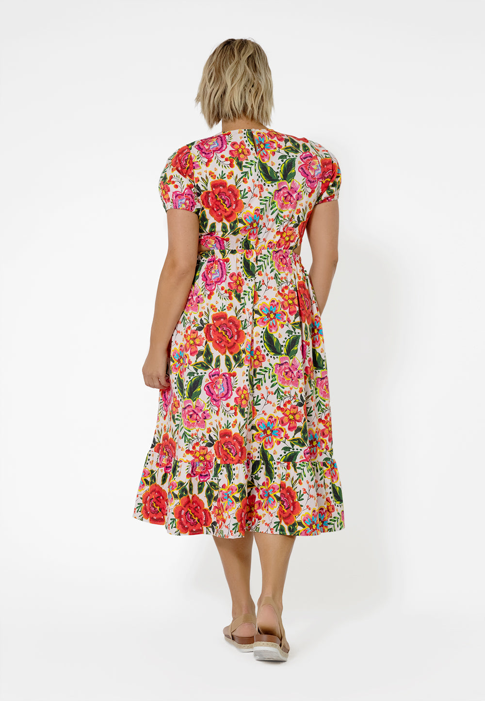 Leota Women's Tiered Ruffle Michelle Dress Orange