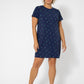 Leota Women's Print Short Sleeve T-Shirt Dress Blue