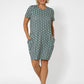 Leota Women's Print Short Sleeve T-Shirt Dress Blue Size 3X