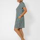 Leota Women's Print Short Sleeve T-Shirt Dress Blue Size 3X