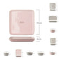 Luxury Pink and Gold Script Ceramic Couple Dinnerware Set