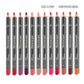 Lip Liner Set 12 Colors Waterproof Matte Pencils