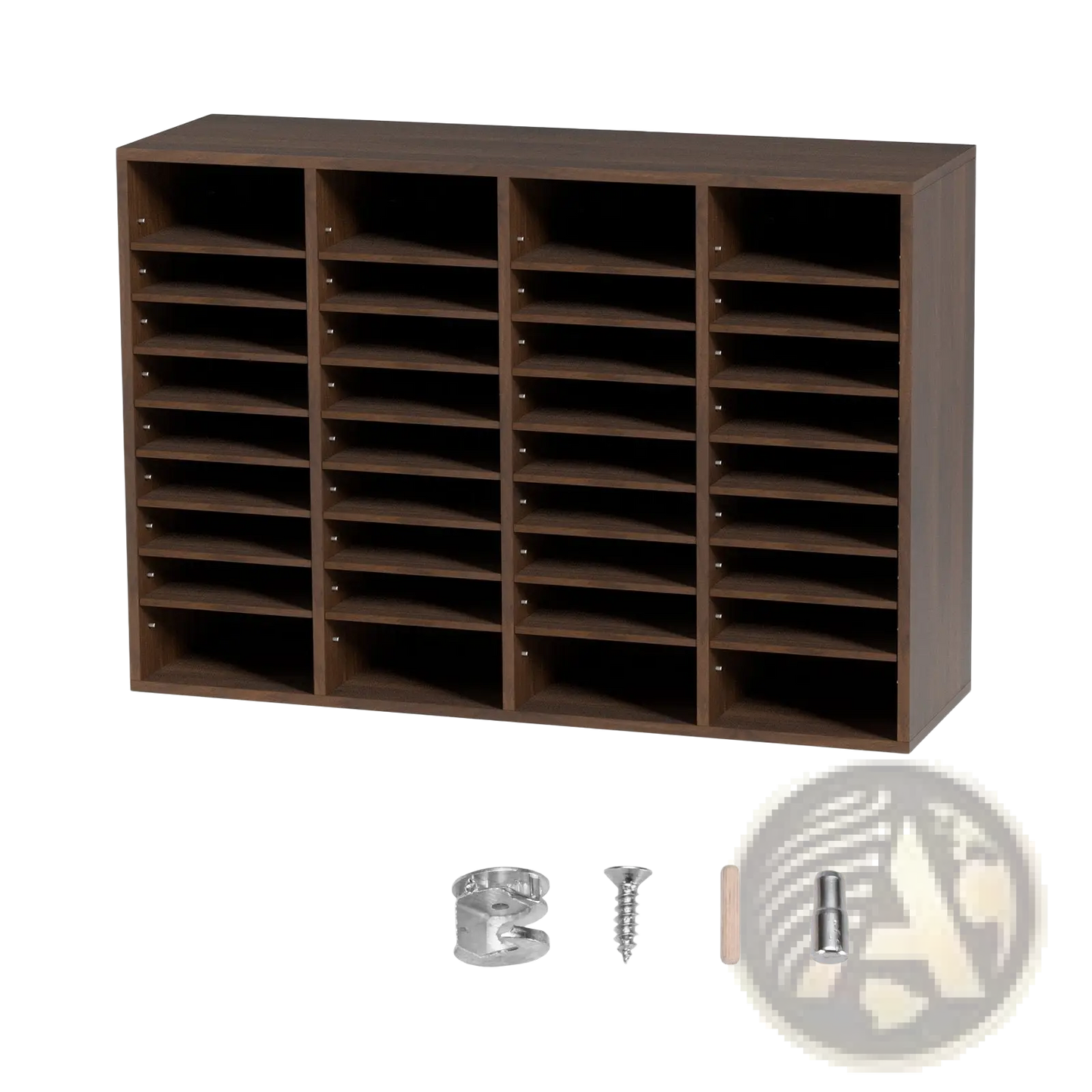 Literature Organizer 36 Compartment Wood Mail Sorter