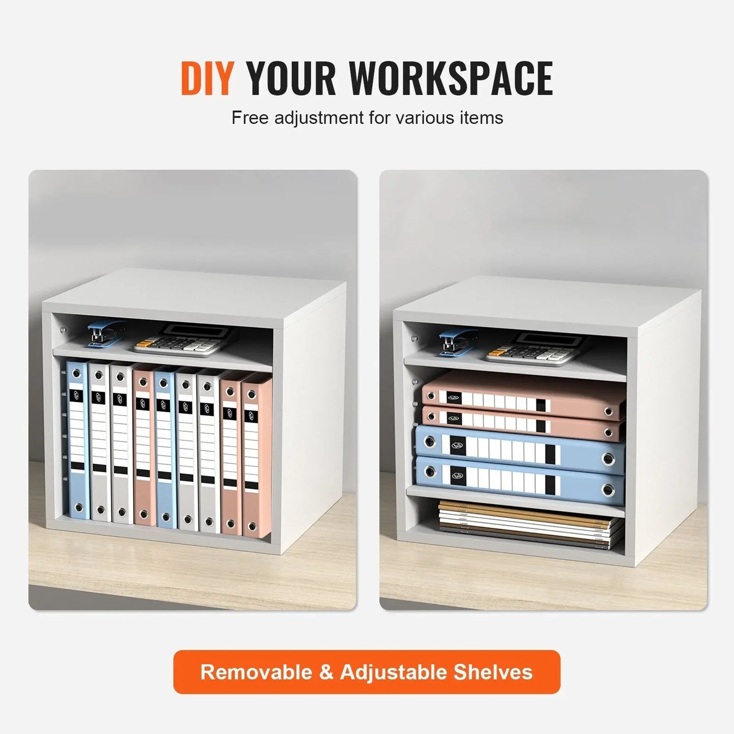 Literature Organizer 5 Compartment Wood Mail Sorter White