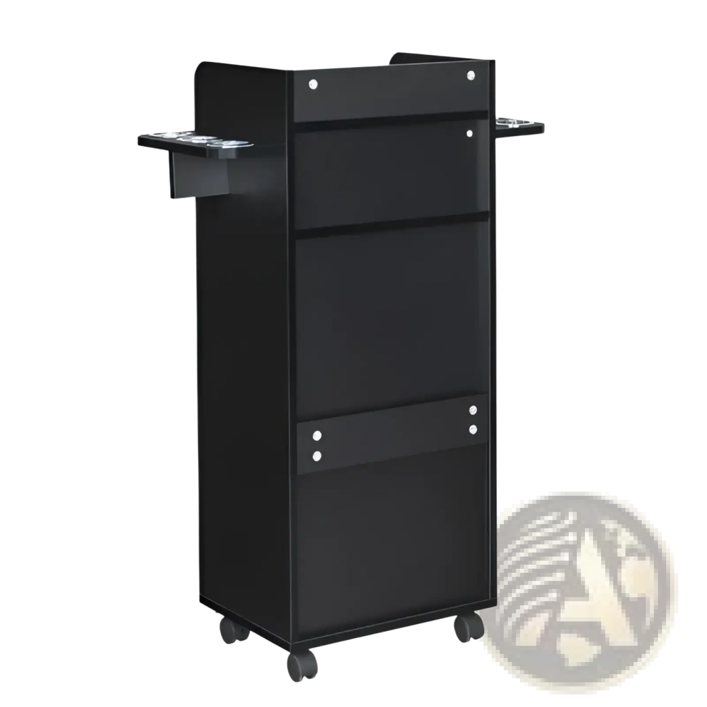 Lockable Rolling Salon Trolley with 6 Tool Holders