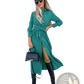 Long Sleeve Belted Maxi Cardigan Dress with Waist Tie
