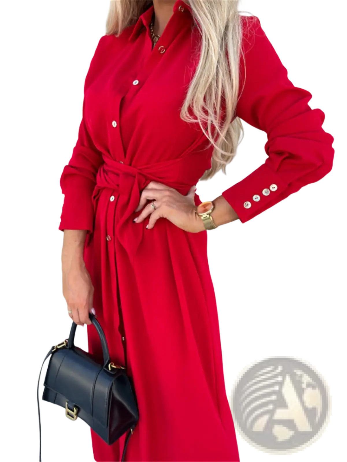 Long Sleeve Belted Maxi Cardigan Dress with Waist Tie