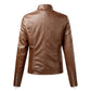 Women's Cropped Faux Leather Moto Jacket with Fleece Lining