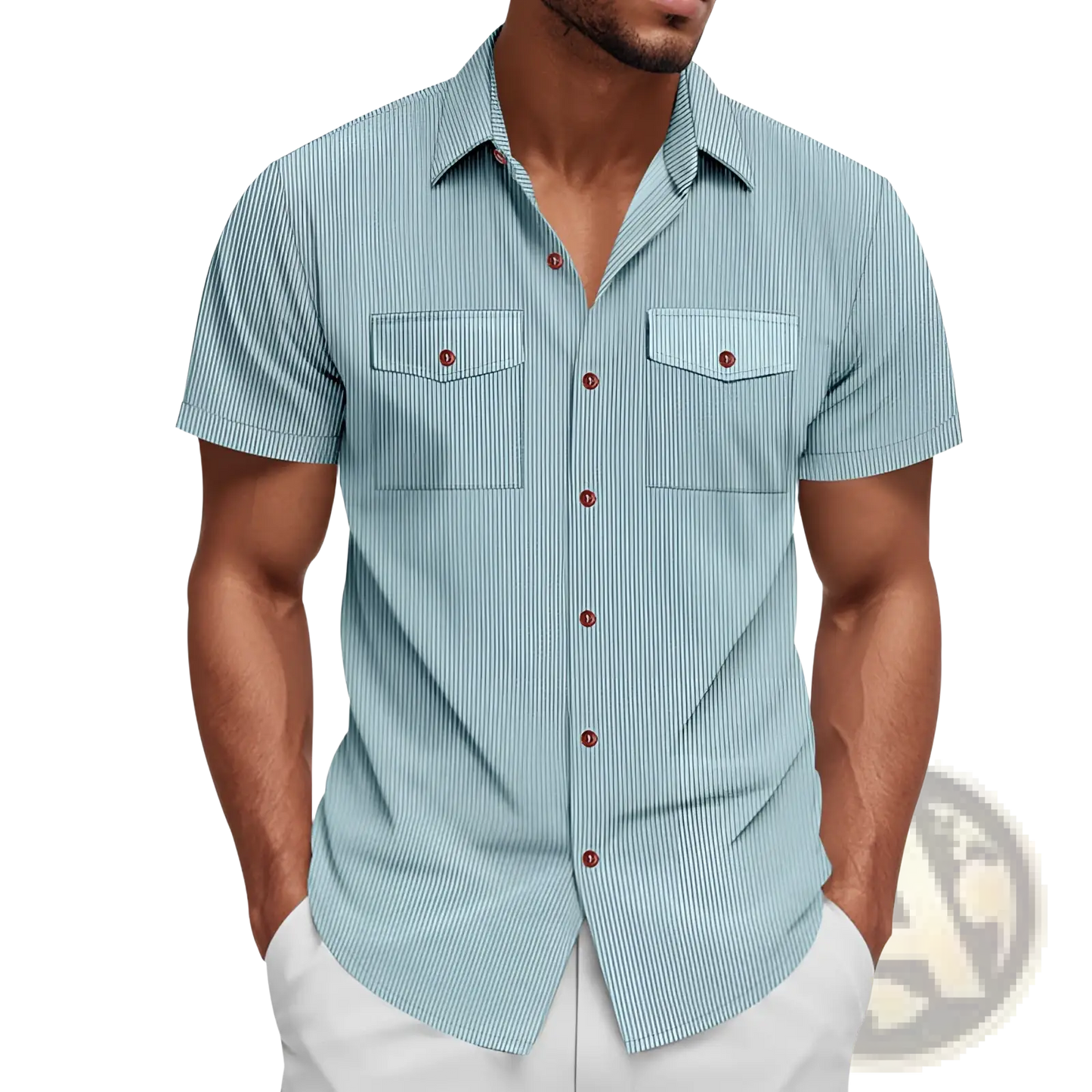 Loose Corduroy Short Sleeve Workwear Shirt