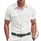 Loose Corduroy Short Sleeve Workwear Shirt
