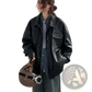 Loose Leather Jacket Casual Spring Autumn Pu Coat