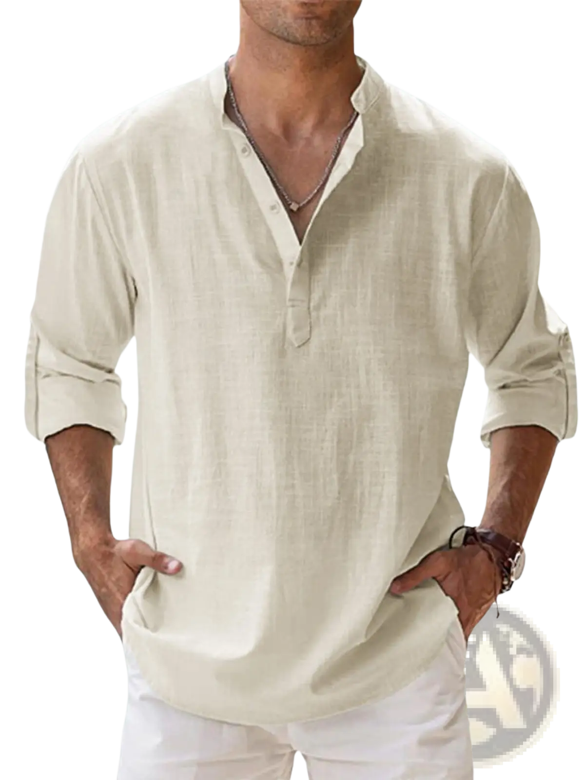 Loose Linen Blend Breathable Long Sleeve Sports Shirt