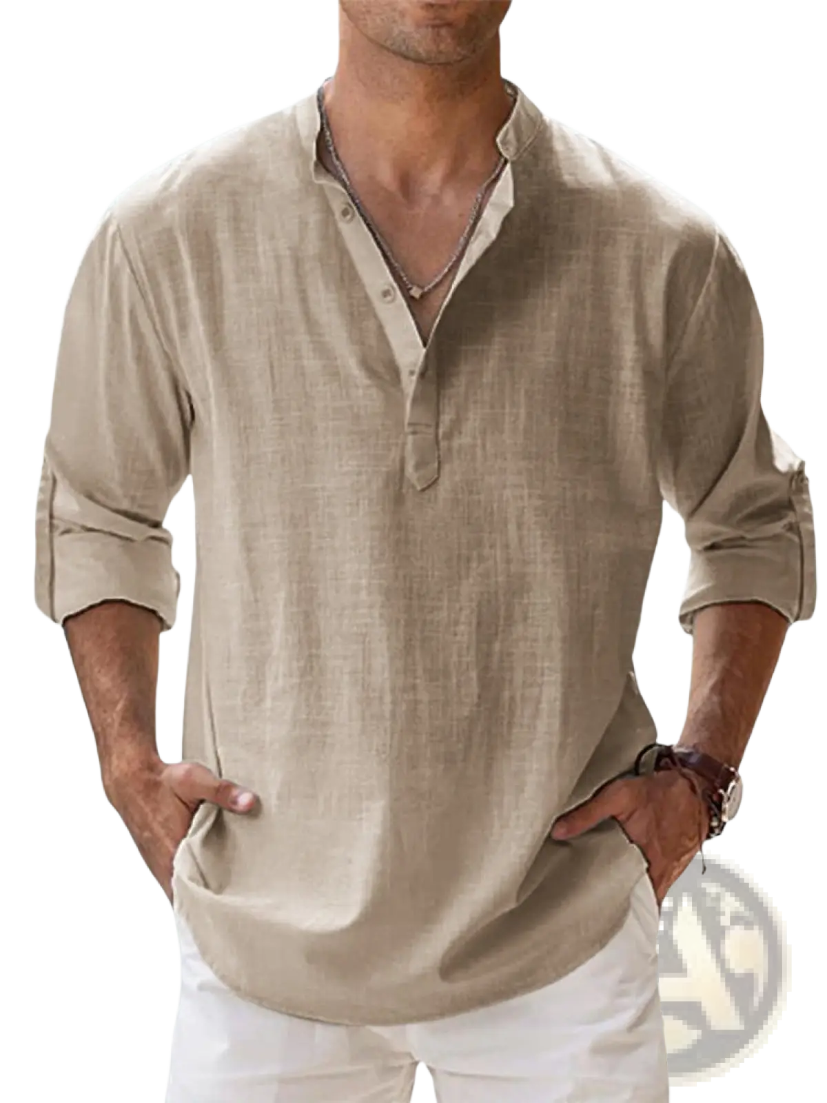 Loose Linen Blend Breathable Long Sleeve Sports Shirt