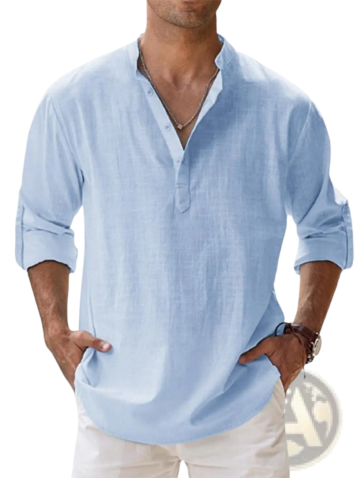 Loose Linen Blend Breathable Long Sleeve Sports Shirt
