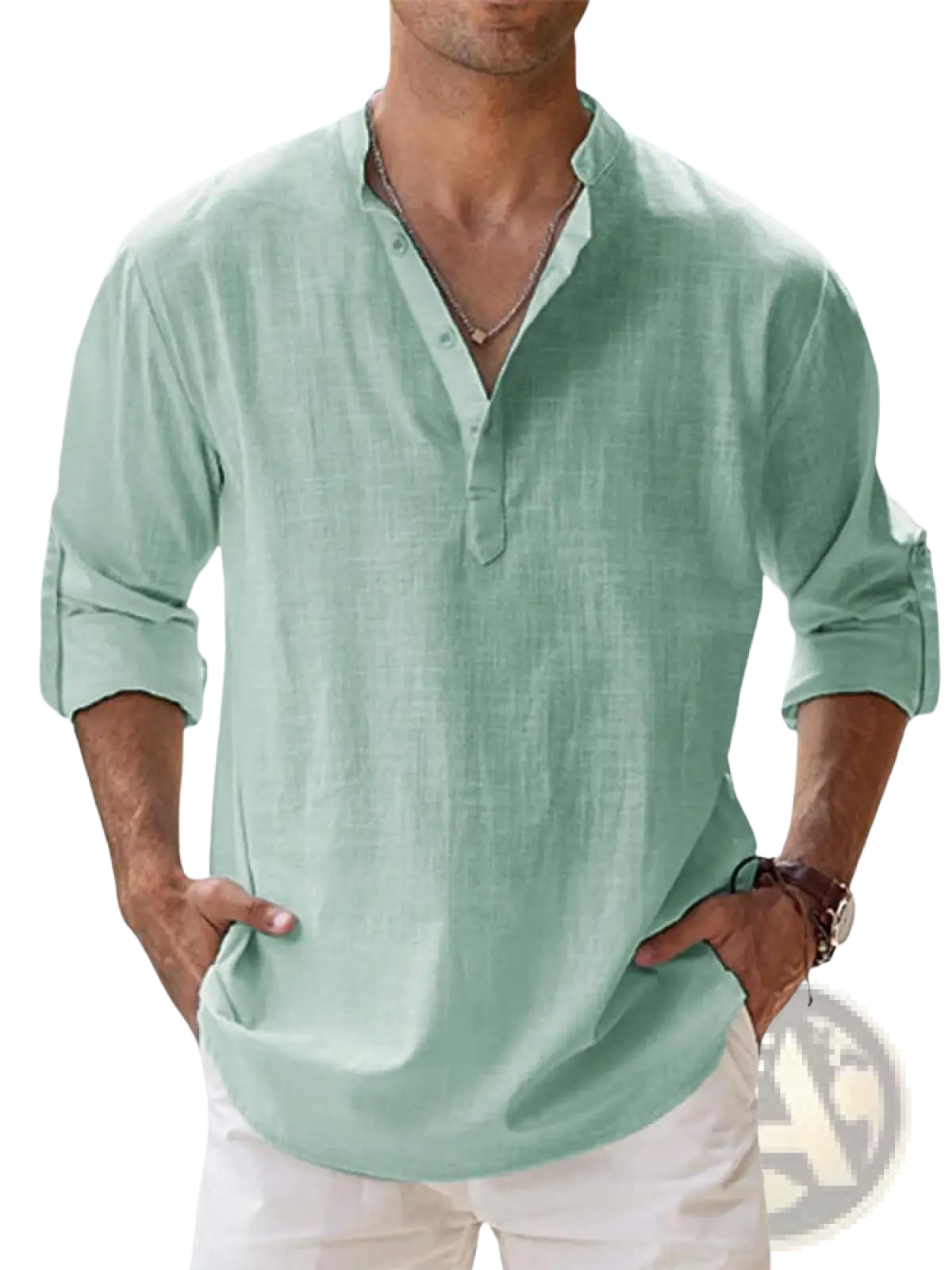 Loose Linen Blend Breathable Long Sleeve Sports Shirt