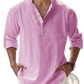 Loose Linen Blend Breathable Long Sleeve Sports Shirt