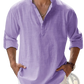 Loose Linen Blend Breathable Long Sleeve Sports Shirt
