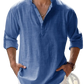 Loose Linen Blend Breathable Long Sleeve Sports Shirt