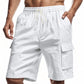 Men's Relaxed Linen Cargo Drawstring Shorts