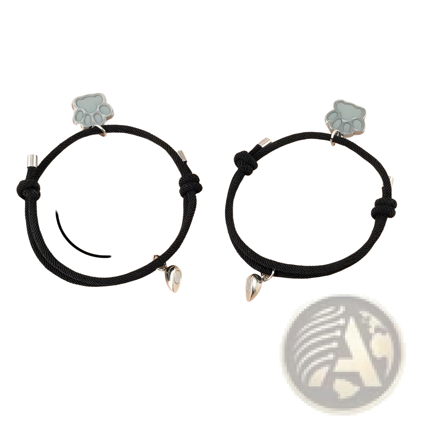 Luminous Magnetic Heart Paw Print Couple Bracelets 2pcs