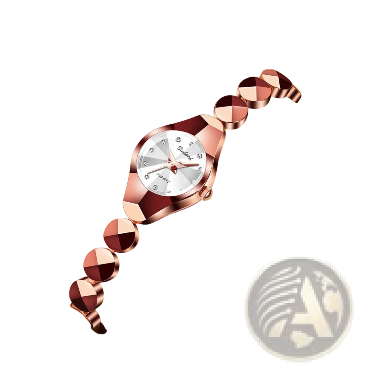 Luxe Geometric Faceted Bracelet Watch with Diamond Accents