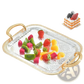 Luxury Rectangle Serving Tray with Gold Handles