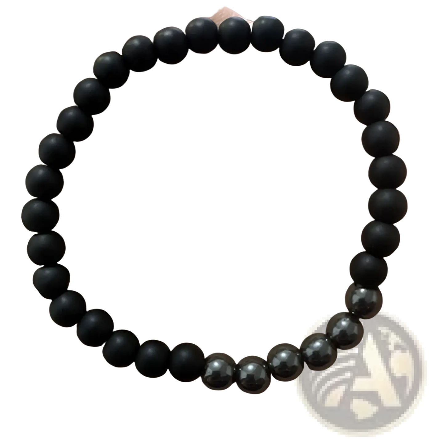 Luxury Zircon Crown Matte Black Beaded Bracelet
