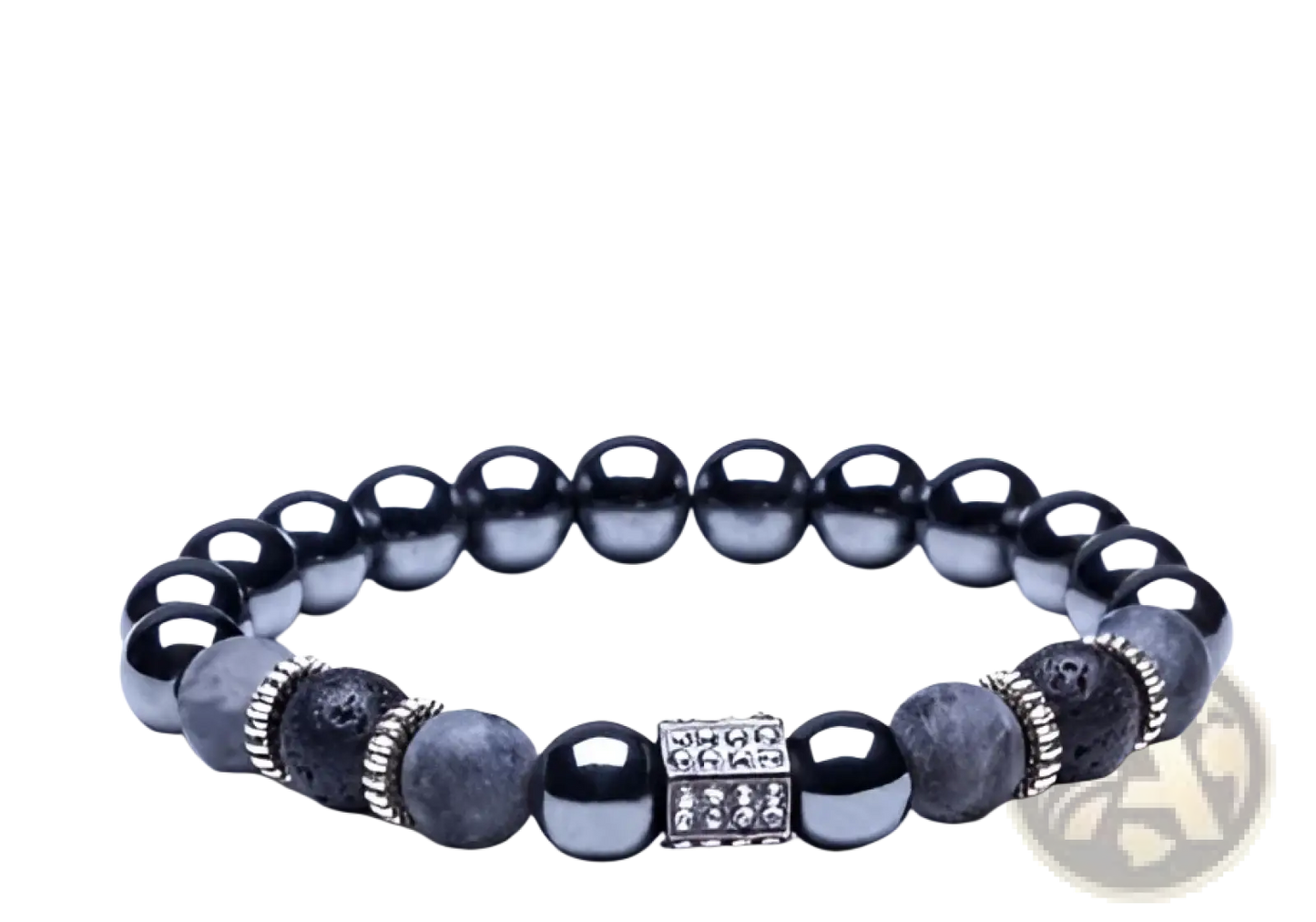 Luxury Zircon Crown Matte Black Beaded Bracelet