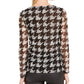 INC International Concepts Women's Petite Printed Sheer-Sleeve Top White Size Petite
