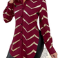 Lyxana Gold Sequin Zigzag Cinched Waist Blouse
