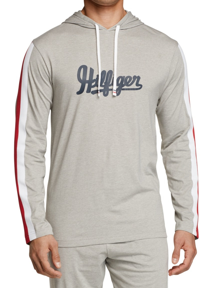 Tommy Hifiger Men's Signature Stripe Hoodie Grayargearge