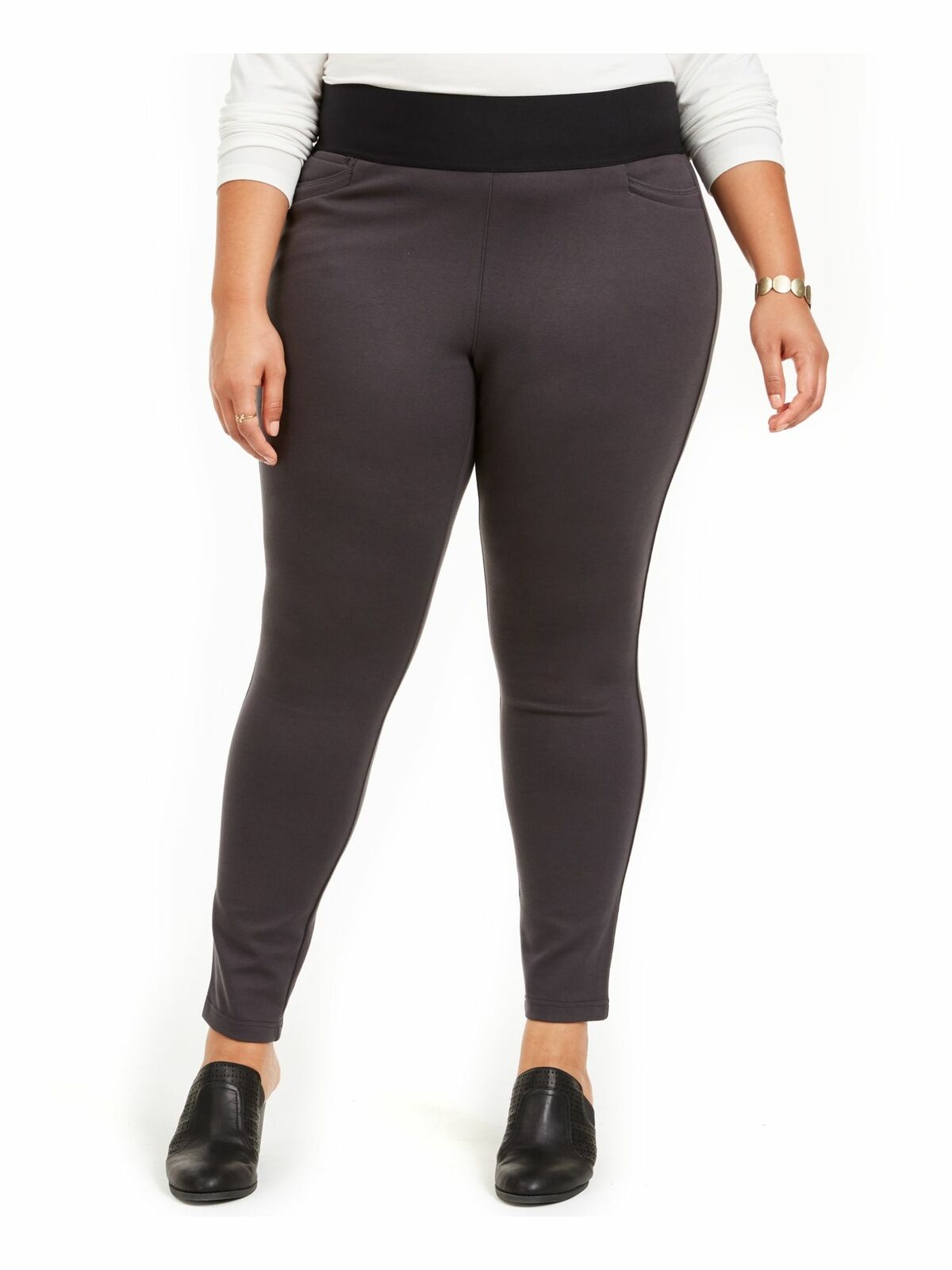 Style & Co Women's PlusWide-Waistband Ponté-Knit Leggings