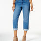 Style & Co Women's Petite Curvy Cuffed Capri Jeans Dark Blue Size 6P