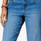 Style & Co Women's Petite Curvy Cuffed Capri Jeans Dark Blue Size 6P