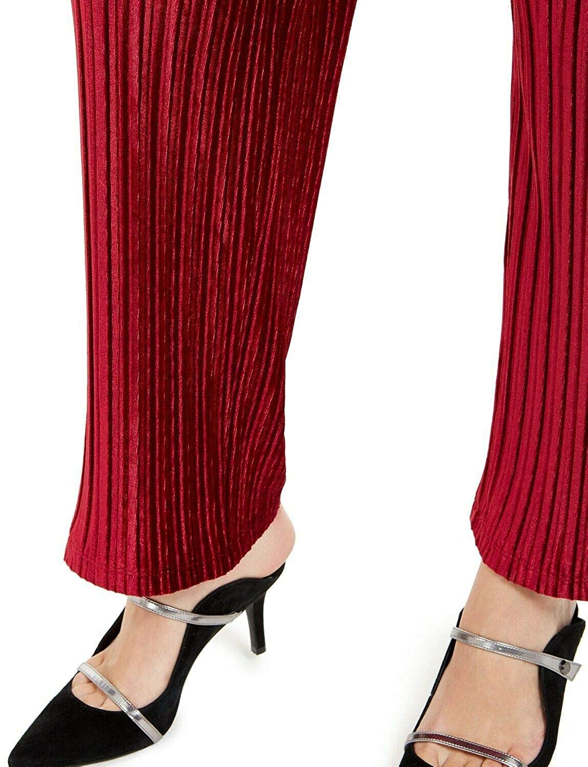 Alfani Women's Pull-On Velvet Wide-Leg Pants Red Size 2 Extra Large