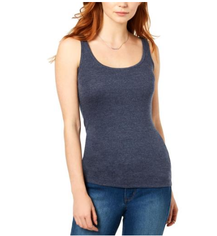 Maison Jules Women's Fitted Tank Top Blue Size Extra Large