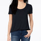 Maison JulesWomen's Scoop-Neck T-Shirt Black Size XX-Large